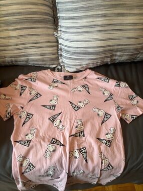 Peanuts Pink Snoopy All-Over Print Short-Sleeve Tee - Kids